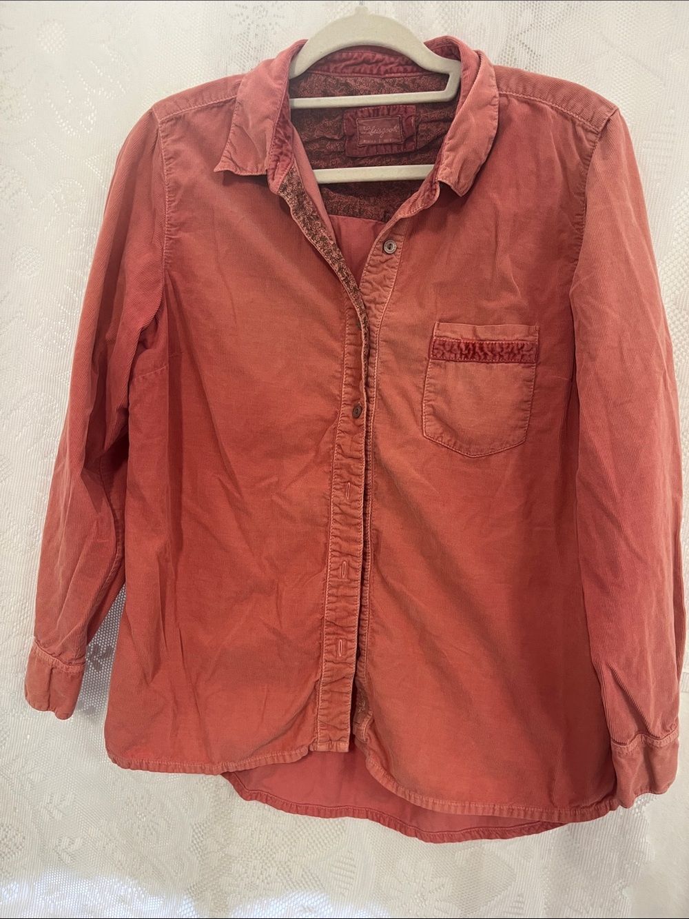Life is Good Vintage Corduroy Long-Sleeve Button-Down Shirt L
